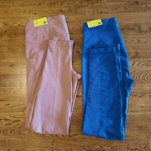 2 Pairs of NEW all in motion High Rise Leggings, Size L